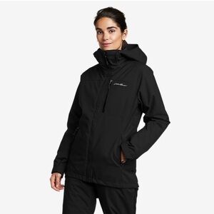 Eddie Bauer Women's Black Hooded Ski Shell Jacket